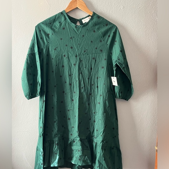 Free Assembly Girls Shift dress with bell 3/4 sleeves, 99% cotton, XL, green - Picture 1 of 7